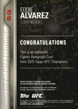 2015 Topps UFC Champions - Autographs Red #FA-EA Eddie Alvarez Back