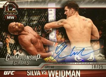 2015 Topps UFC Champions - Championship Clashes Autographs #CCA-SW Anderson Silva / Chris Weidman Front