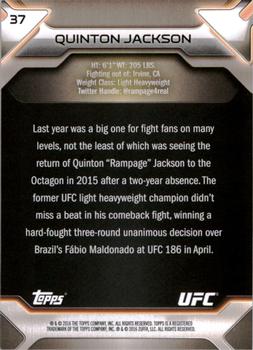 2016 Topps UFC Knockout #37 Quinton Jackson Back