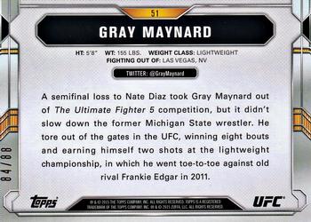 2015 Topps UFC Chronicles - Gold #51 Gray Maynard Back