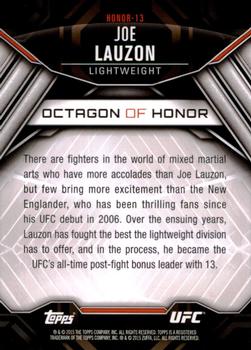 2015 Topps UFC Chronicles - Octagon of Honor #HONOR-13 Joe Lauzon Back