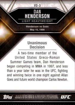 2015 Topps UFC Chronicles - Victorious Debut #VD-3 Dan Henderson Back