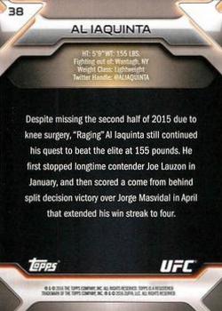 2016 Topps UFC Knockout - Silver #38 Al Iaquinta Back