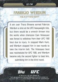 2017 Topps Chrome UFC - UFC Tier 1 Refractor #UT-FW Fabricio Werdum Back