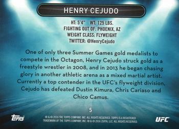 2016 Topps UFC High Impact #5 Henry Cejudo Back