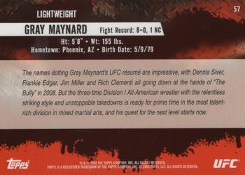 2009 Topps UFC Round 2 - Gold #57 Gray Maynard Back