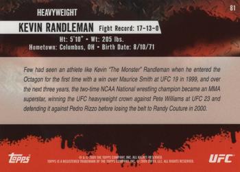 2009 Topps UFC Round 2 - Gold #81 Kevin Randleman Back