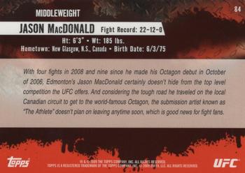 2009 Topps UFC Round 2 - Gold #84 Jason MacDonald Back