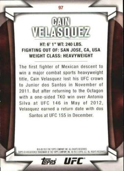 2013 Topps UFC Knockout - Blue #97 Cain Velasquez Back