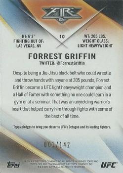 2017 Topps Fire UFC - Red Hot #10 Forrest Griffin Back