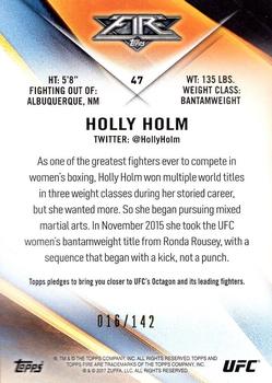 2017 Topps Fire UFC - Red Hot #47 Holly Holm Back