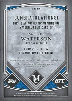 2017 Topps Museum Collection UFC - Meaningful Material Relics Gold #MMR-MW Michelle Waterson Back
