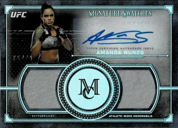 2019 Topps UFC Museum Collection - Single Athlete Signature Swatches Dual Relic Autographs #SSADR-AN Amanda Nunes Front