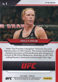 2021 Panini Prizm UFC - Red Prizms #4 Holly Holm Back
