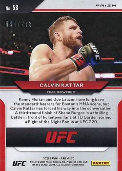 2021 Panini Prizm UFC - Red Prizms #58 Calvin Kattar Back