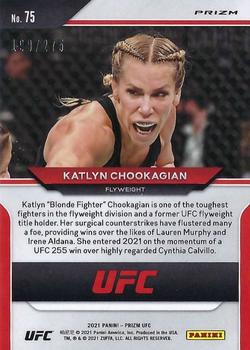 2021 Panini Prizm UFC - Red Prizms #75 Katlyn Chookagian Back