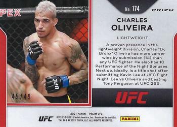 2021 Panini Prizm UFC - Teal Prizms #174 Charles Oliveira Back