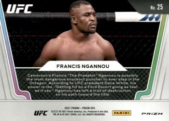 2021 Panini Prizm UFC - Knockout Artists Silver Prizms #25 Francis Ngannou Back