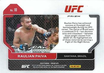 2022 Panini Prizm UFC - Hyper #10 Raulian Paiva Back