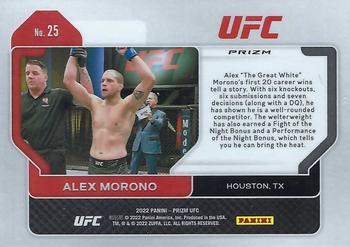 2022 Panini Prizm UFC - Hyper #25 Alex Morono Back