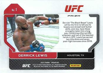 2022 Panini Prizm UFC - Ruby Wave #1 Derrick Lewis Back