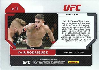 2022 Panini Prizm UFC - Ruby Wave #72 Yair Rodriguez Back