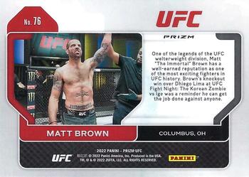 2022 Panini Prizm UFC - Ruby Wave #76 Matt Brown Back