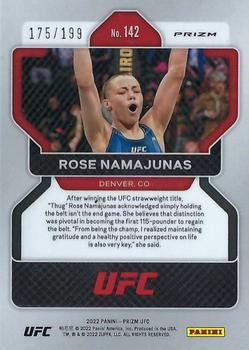 2022 Panini Prizm UFC - Blue Prizms #142 Rose Namajunas Back