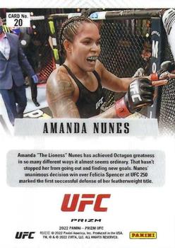 2022 Panini Prizm UFC - Prizm Flashback Green #20 Amanda Nunes Back