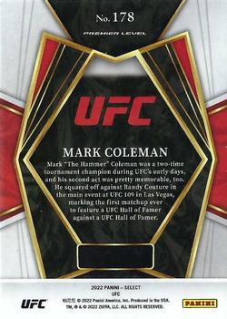 2022 Panini Select UFC #178 Mark Coleman Back