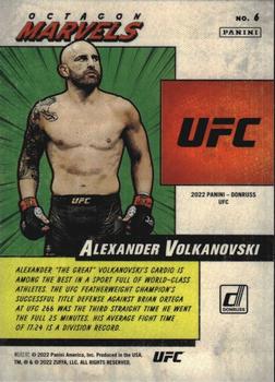 2022 Donruss UFC - Octagon Marvels #6 Alexander Volkanovski Back