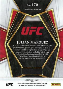 2022 Panini Select UFC - Blue #170 Julian Marquez Back