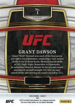 2022 Panini Select UFC - Orange Flash Prizms #1 Grant Dawson Back