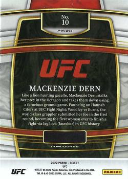 2022 Panini Select UFC - Orange Flash Prizms #10 Mackenzie Dern Back