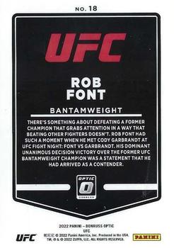2022 Donruss Optic UFC #18 Rob Font Back