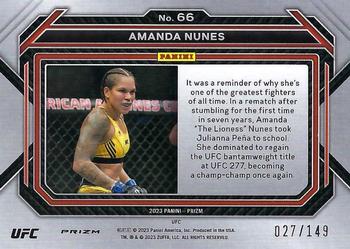 2023 Panini Prizm UFC - Purple Prizms #66 Amanda Nunes Back