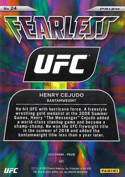 2023 Panini Prizm UFC - Fearless Silver Prizms #24 Henry Cejudo Back