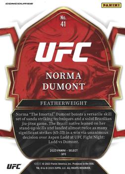 2023 Panini Select UFC #41 Norma Dumont Back