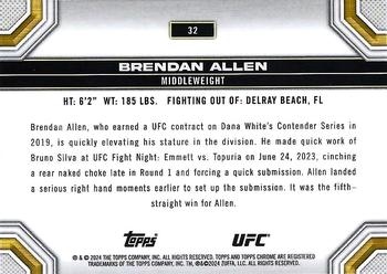 2024 Topps Chrome UFC #32 Brendan Allen Back