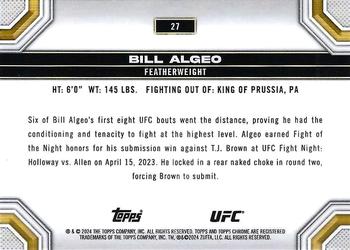 2024 Topps Chrome UFC - Magenta Refractor #27 Bill Algeo Back