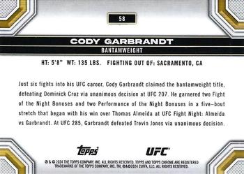 2024 Topps Chrome UFC - Magenta Refractor #58 Cody Garbrandt Back