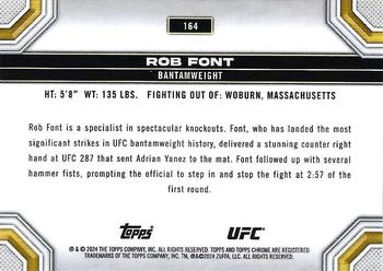 2024 Topps Chrome UFC - Sepia Refractor #164 Rob Font Back