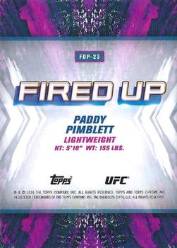 2024 Topps Chrome UFC - Fired Up #FDP-23 Paddy Pimblett Back