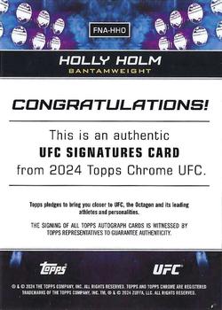 2024 Topps Chrome UFC - UFC Signatures #FNA-HHO Holly Holm Back