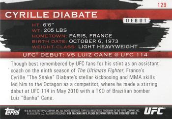 2010 Topps UFC Knockout #129 Cyrille Diabate Back