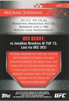 2011 Topps UFC Title Shot - Gold #149 Michael Johnson Back