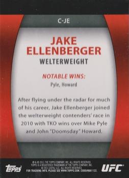 2011 Topps UFC Title Shot - UFC Contenders #C-JE Jake Ellenberger Back