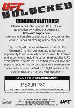 2011 Topps UFC Title Shot - Unlocked #NNO Georges St-Pierre Back