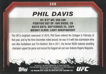 2011 Topps UFC Moment of Truth #208 Phil Davis Back