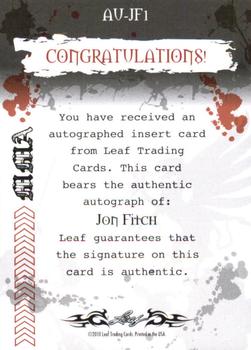 2010 Leaf MMA - Autographs Red #AU-JF1 Jon Fitch Back